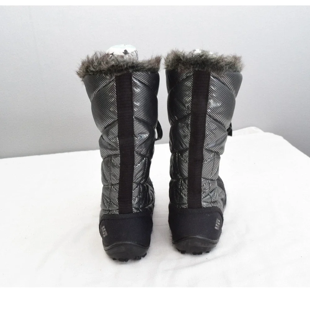 Columbia Minx Mid II Omni-Heat Boots 8.5 Black Silver Waterproof Women Winter